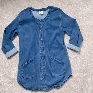 EUC Color Me Cotton denim chambray jacket/long top. Smoke free home. Size XS.